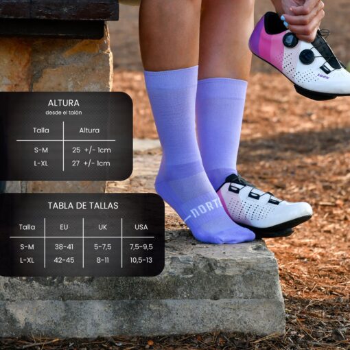 Calcetines Ciclismo y Running - TEMPO Mauve - Imagen 3