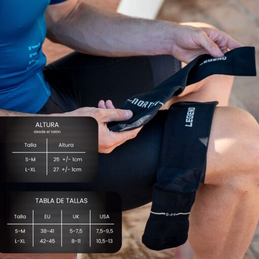 Calcetines Ciclismo y Running - LEGEND Black - Imagen 4