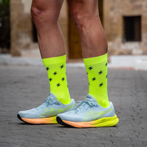 Calcetines Ciclismo y Running - THUNDER Neon - Imagen 5