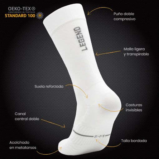 Calcetines Ciclismo y Running - LEGEND White - Imagen 3