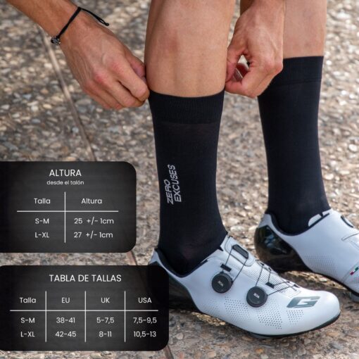 Calcetines Ciclismo y Running - ZERO EXCUSES Black - Imagen 4
