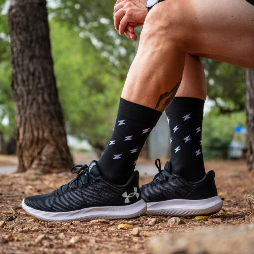 Calcetines Ciclismo y Running - THUNDER Black - Imagen 6