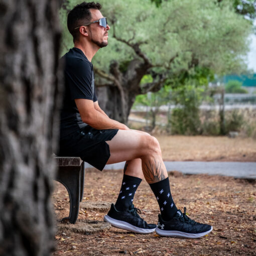 Calcetines Ciclismo y Running - THUNDER Black - Imagen 7